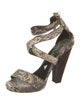 Donna Karan Snakeskin Animal Print Sandals