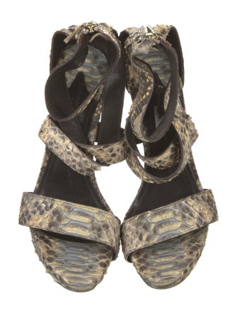 Donna Karan Snakeskin Animal Print Sandals