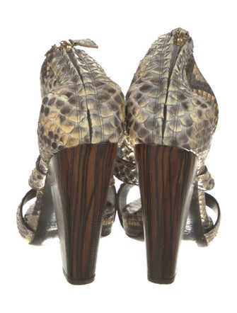 Donna Karan Snakeskin Animal Print Sandals