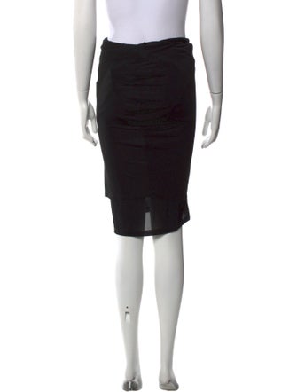 Donna Karan Pleated Accents Knee-Length Skirt