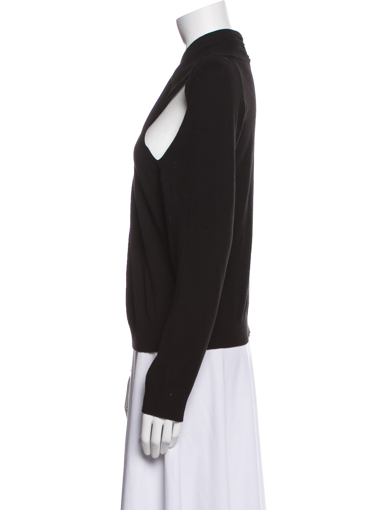 Donna Karan V-Neck Long Sleeve Sweatshirt
