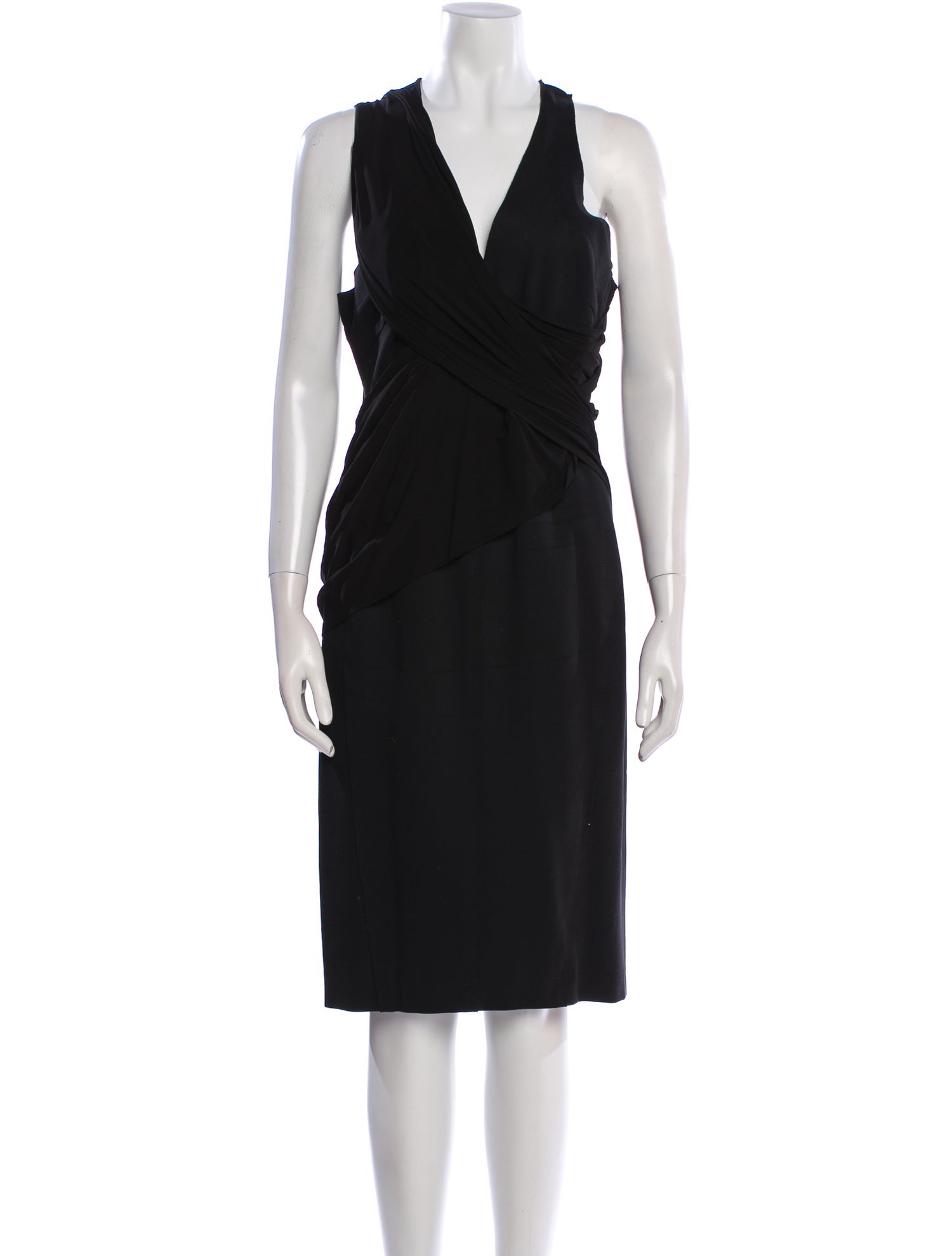 Donna Karan V-Neck Midi Length Dress