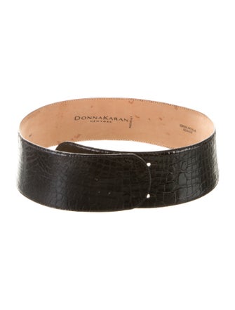 Donna Karan Wide Alligator Waist Belt