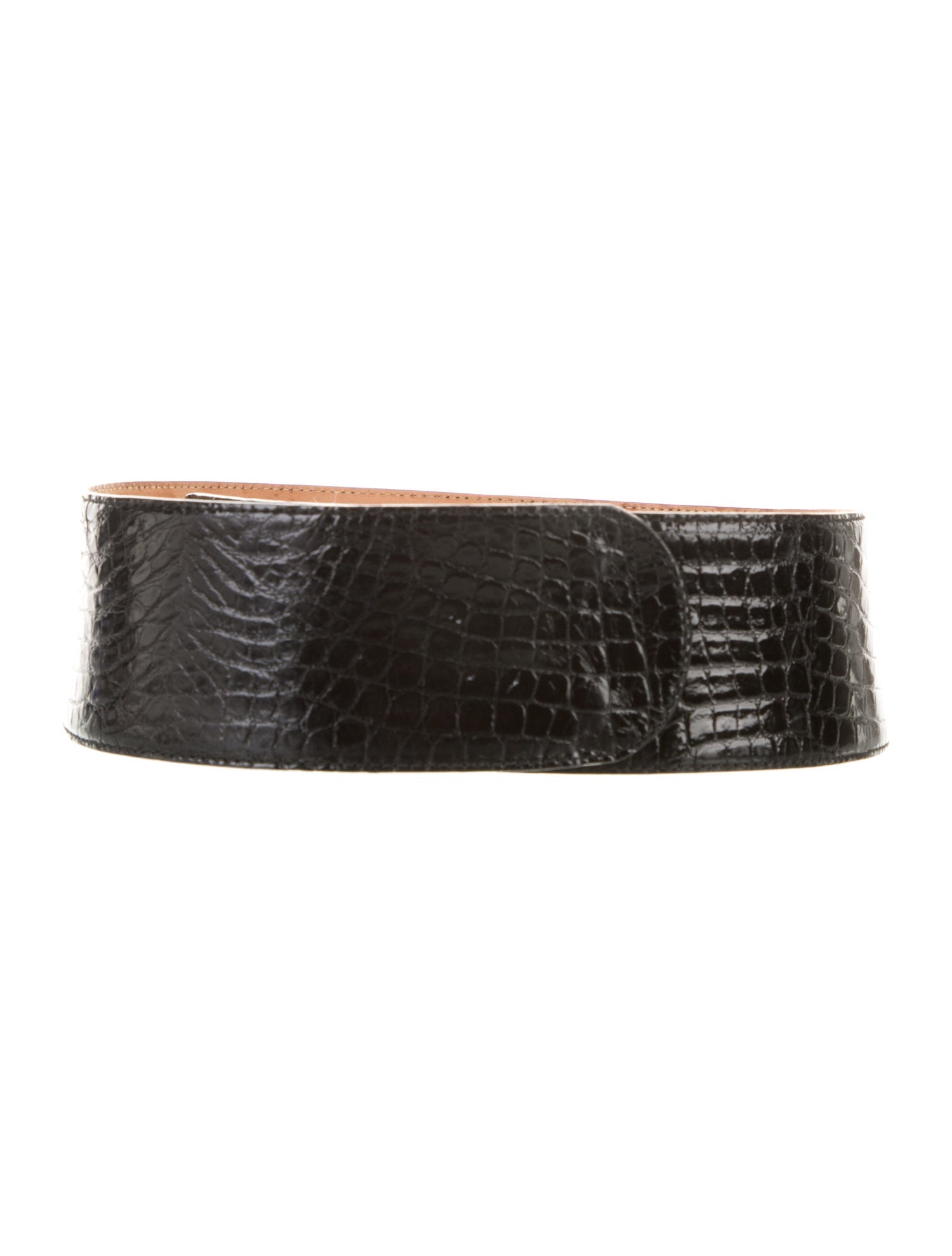Donna Karan Wide Alligator Waist Belt
