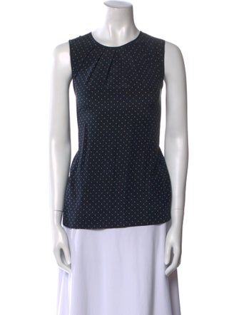 DKNY Silk Polka Dot Print Top