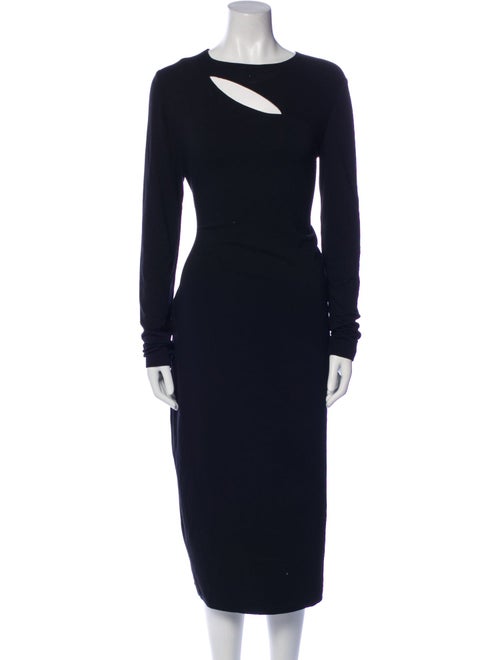 Donna Karan Bateau Neckline Midi Length Dress