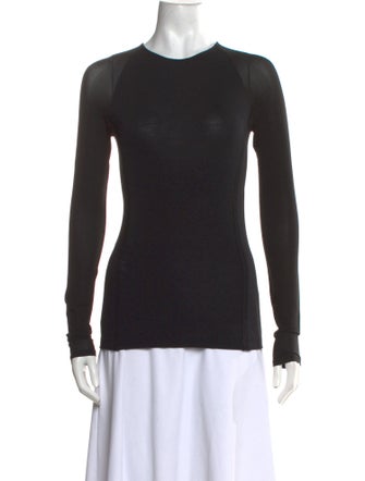 Donna Karan Crew Neck Long Sleeve Top