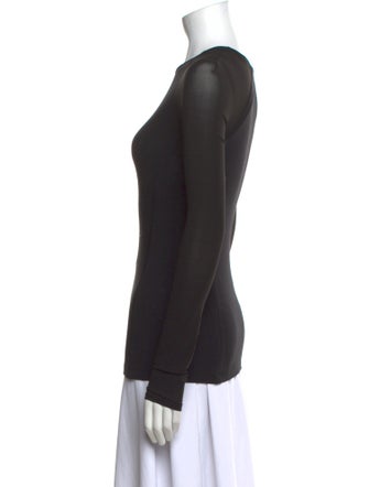 Donna Karan Crew Neck Long Sleeve Top
