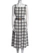 Donna Karan Plaid Print Midi Length Dress