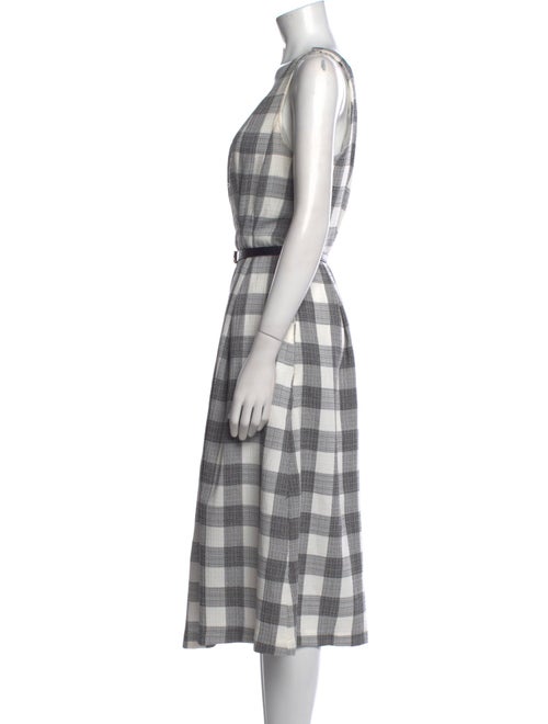 Donna Karan Plaid Print Midi Length Dress