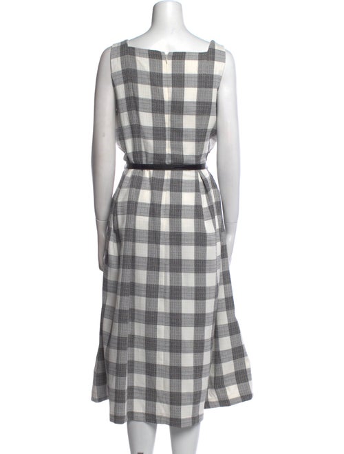 Donna Karan Plaid Print Midi Length Dress