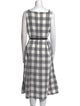 Donna Karan Plaid Print Midi Length Dress
