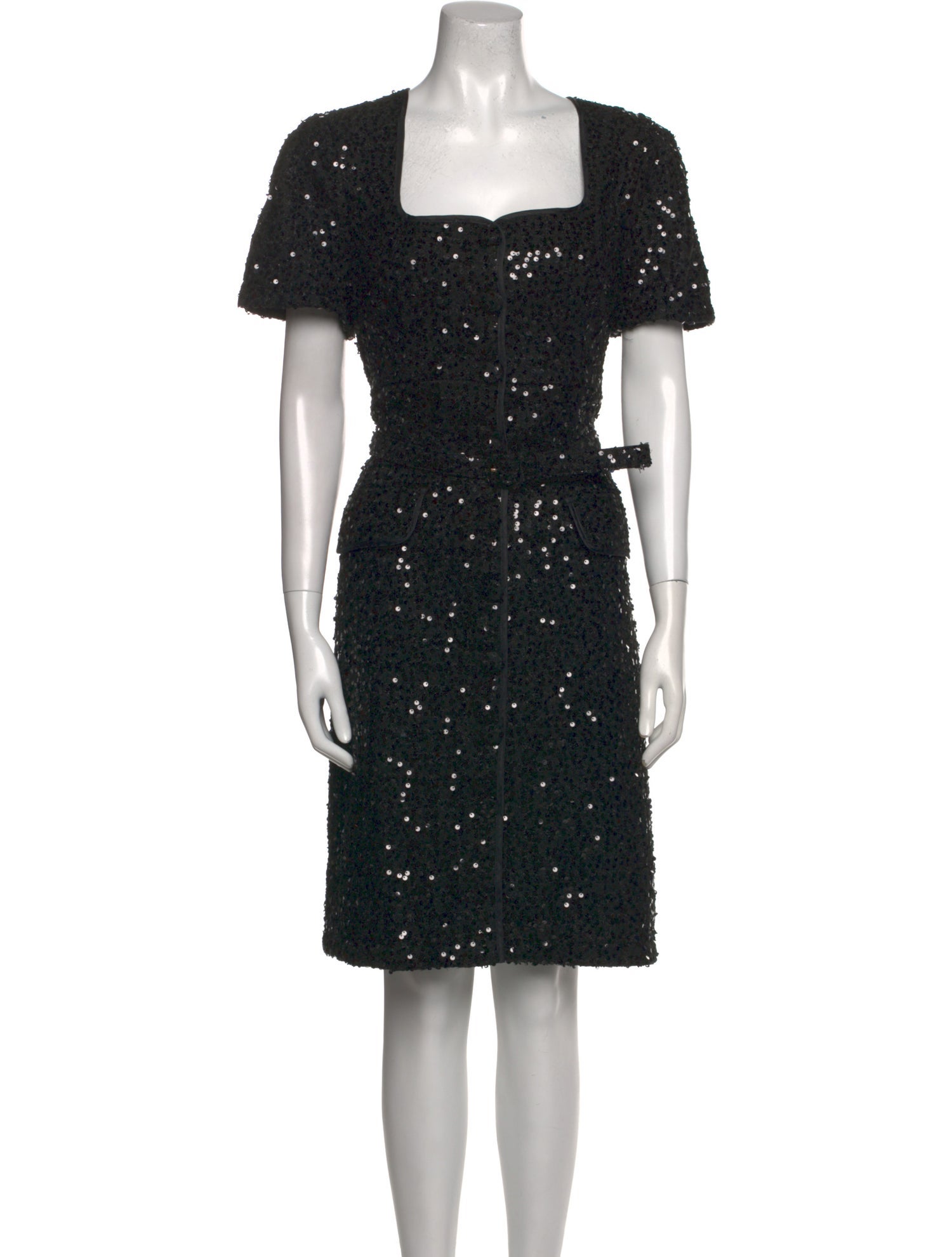 Donna Karan Square Neckline Knee-Length Dress