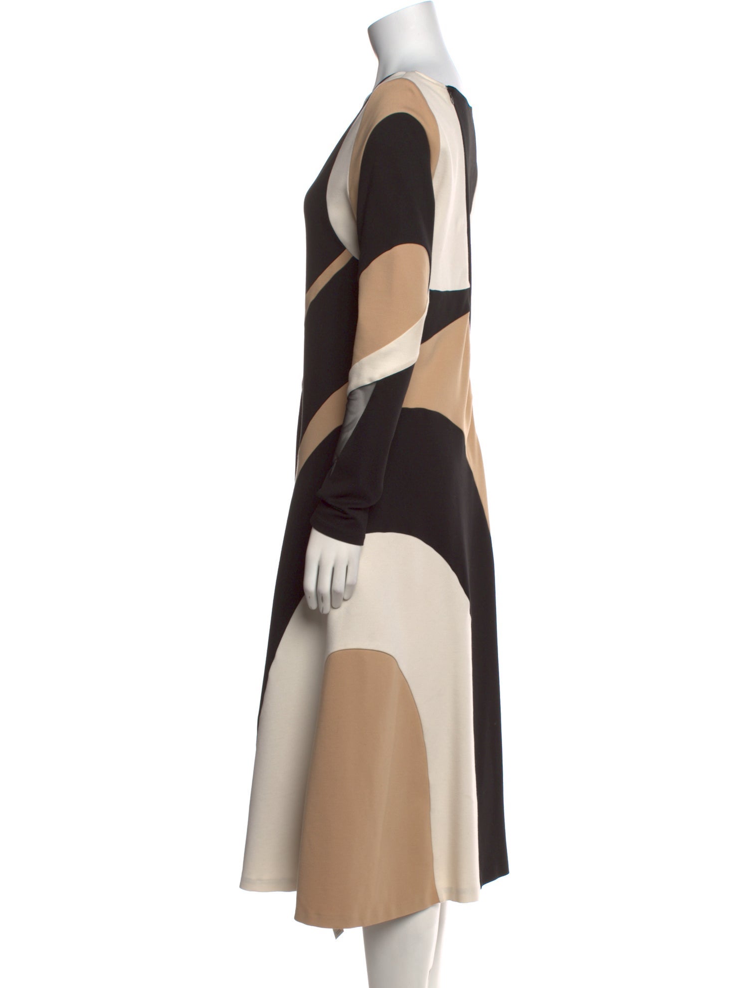 Donna Karan Striped Long Dress