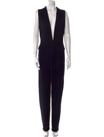 Donna Karan Wool V-Neck Jumpsuit
