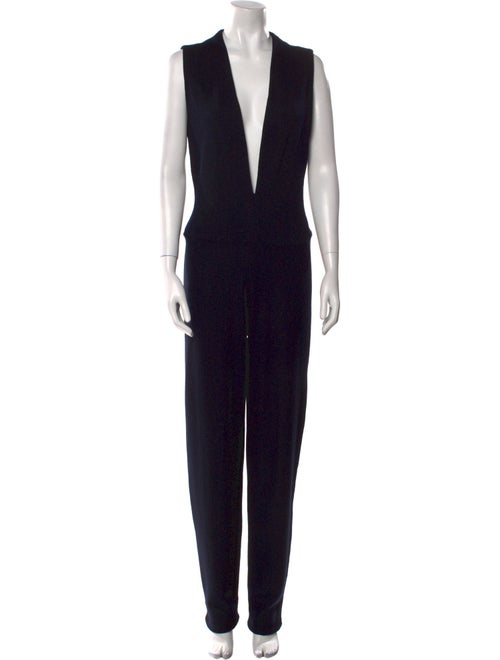 Donna Karan Wool V-Neck Jumpsuit