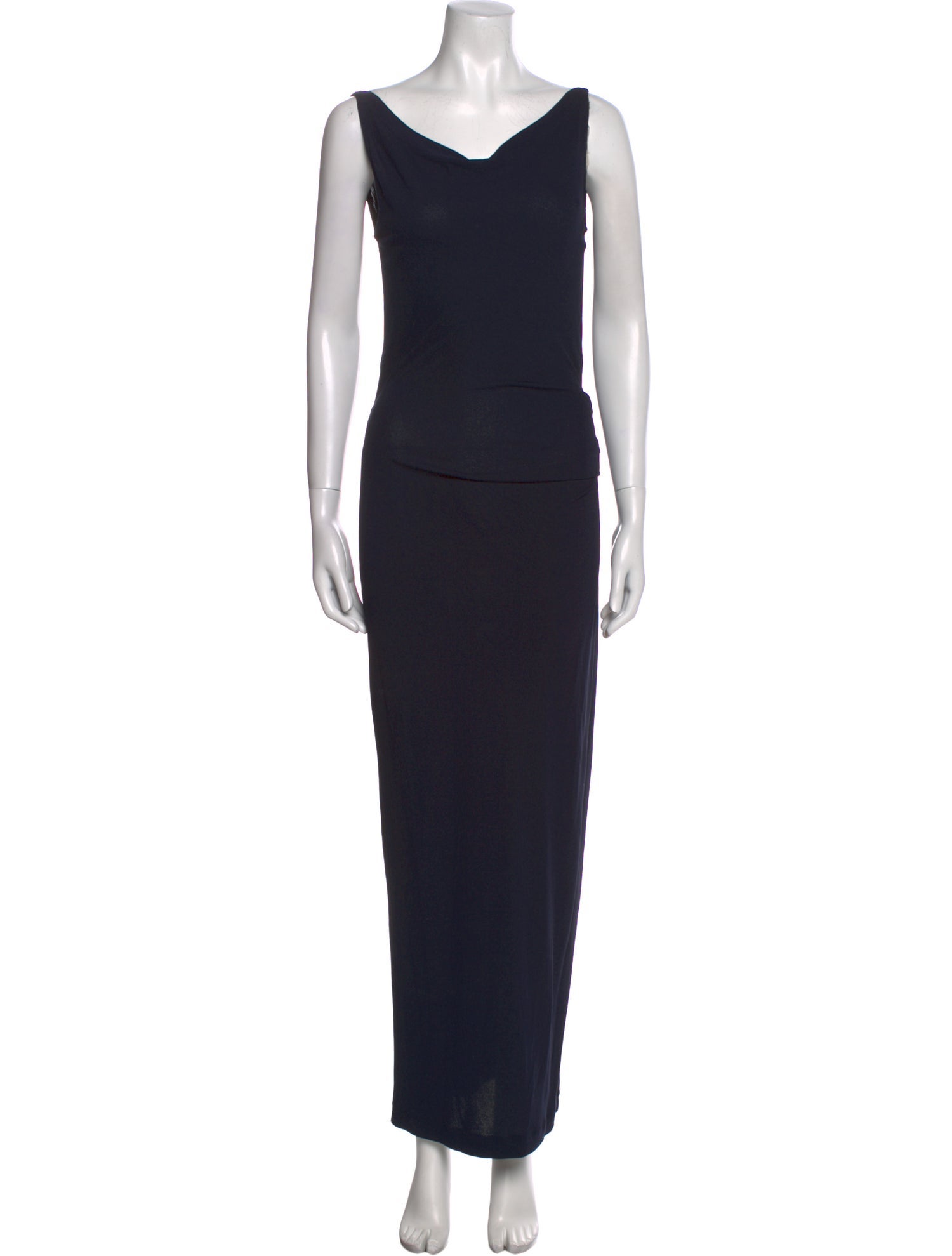 Donna Karan Cowl Neck Midi Length Dress