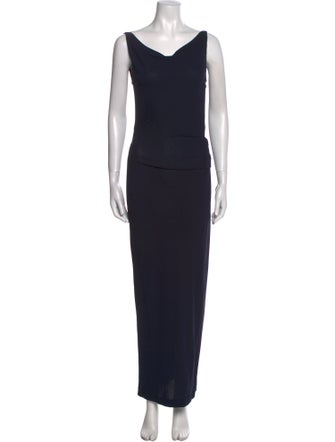 Donna Karan Cowl Neck Midi Length Dress
