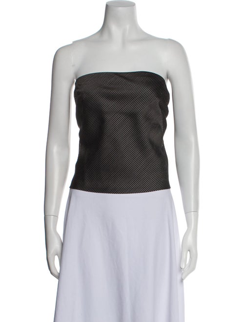 Donna Karan Silk Plaid Print Crop Top