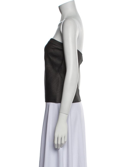 Donna Karan Silk Plaid Print Crop Top