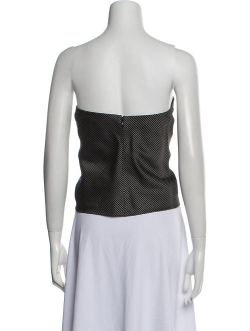 Donna Karan Silk Plaid Print Crop Top