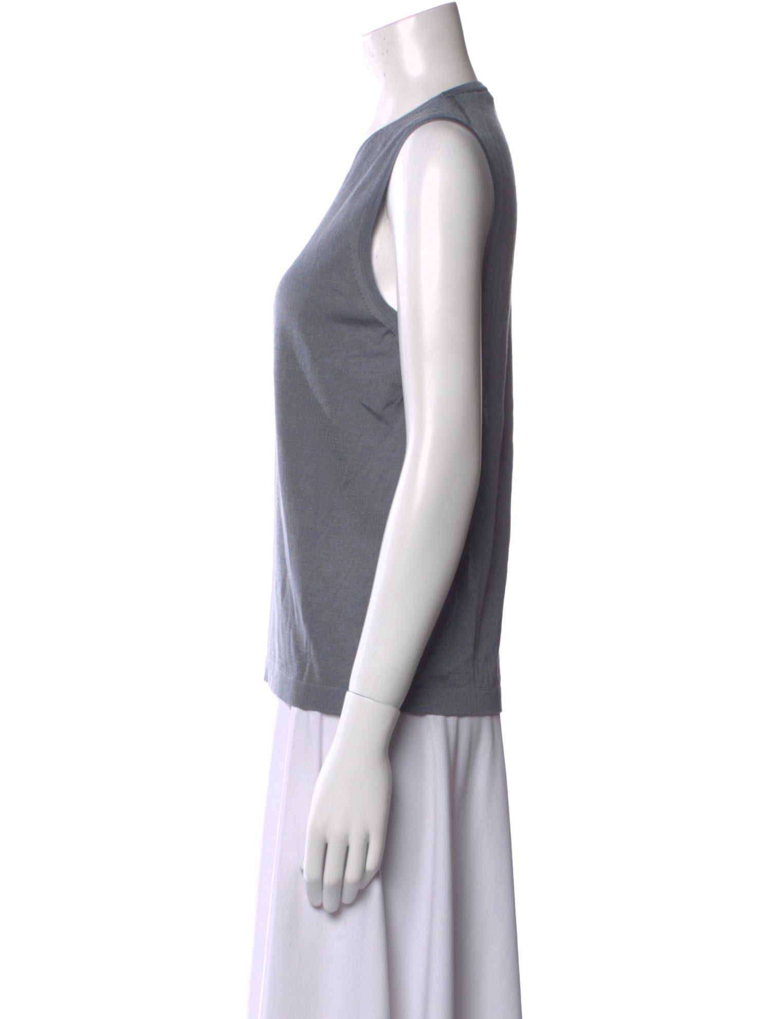 Donna Karan Silk Scoop Neck Top