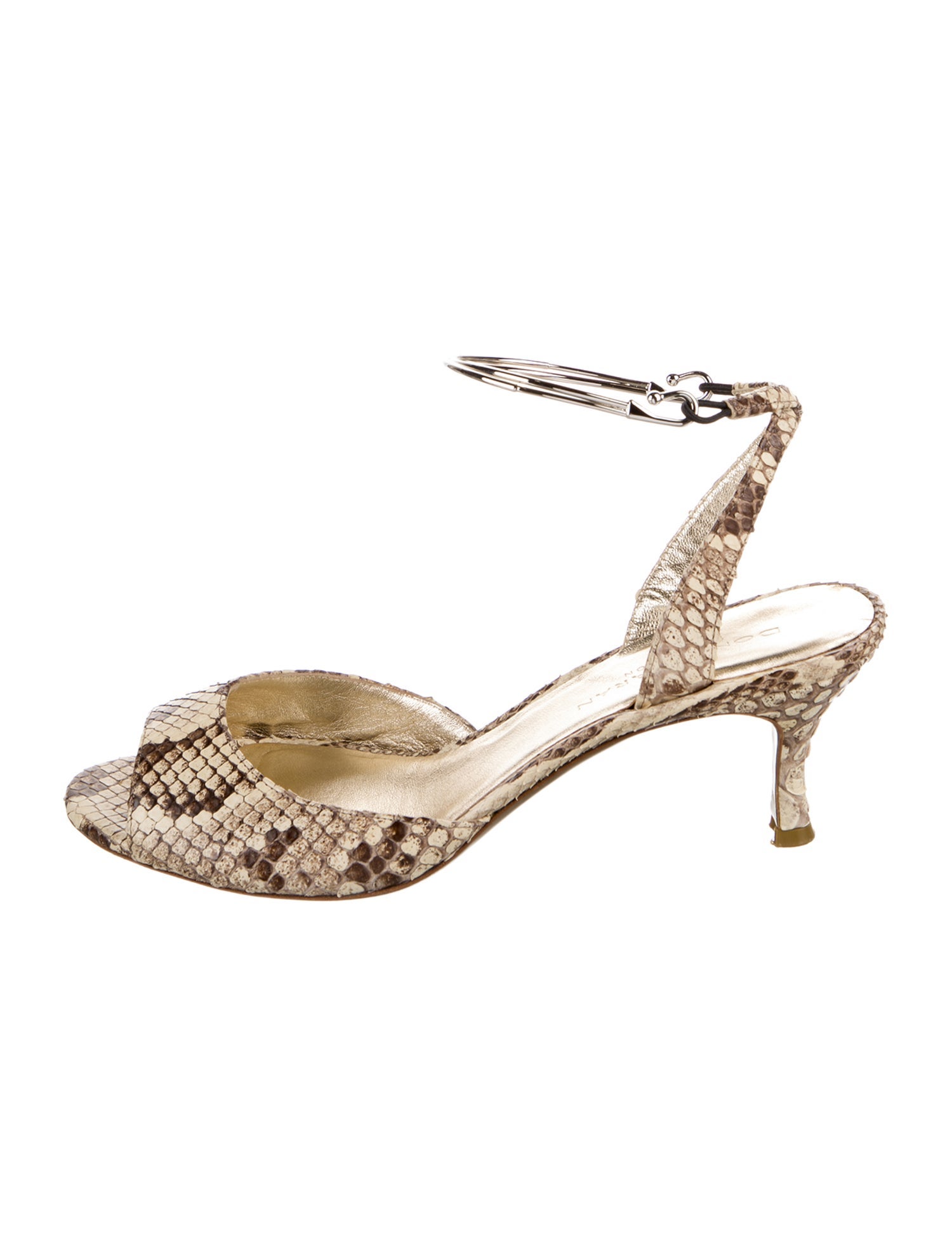 Donna Karan Snakeskin Animal Print Sandals