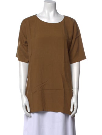Donna Karan Silk Scoop Neck T-Shirt