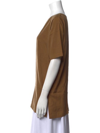 Donna Karan Silk Scoop Neck T-Shirt