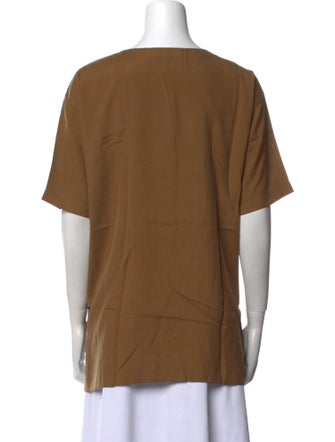 Donna Karan Silk Scoop Neck T-Shirt
