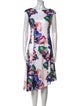 Donna Karan Floral Print Midi Length Dress