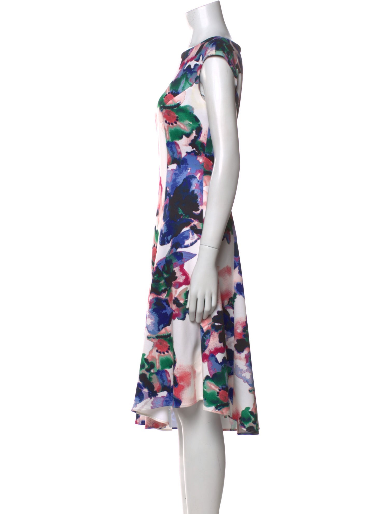 Donna Karan Floral Print Midi Length Dress