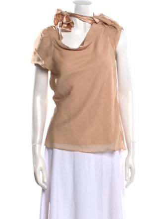 Donna Karan Silk Cowl Neck Top