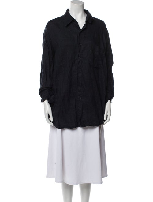 Donna Karan Long Sleeve Button-Up Top