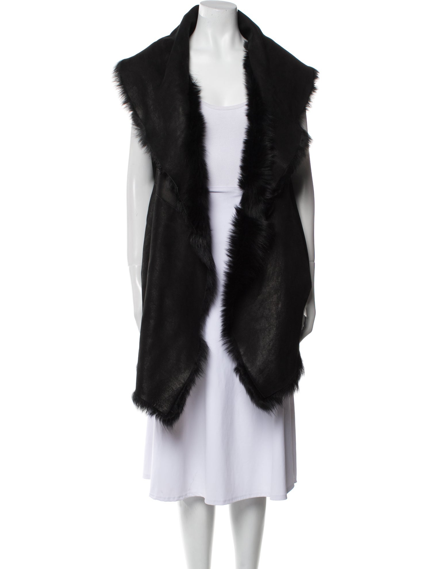 Donna Karan Shearling Faux Fur Coat