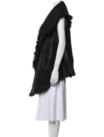 Donna Karan Shearling Faux Fur Coat
