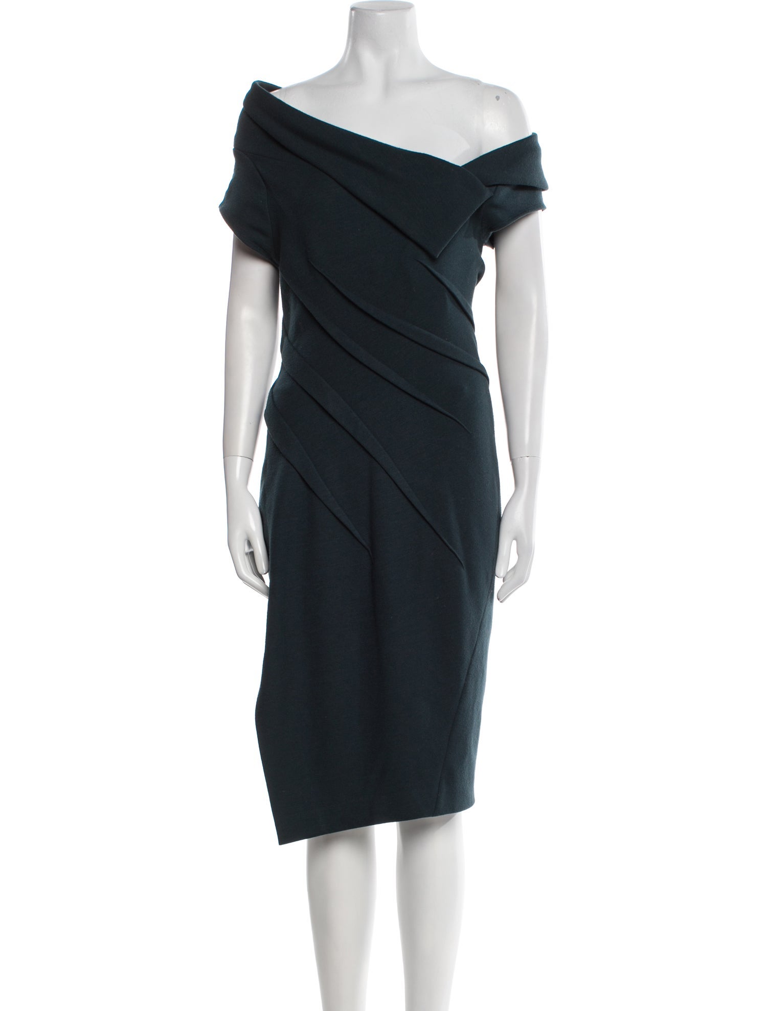 Donna Karan Wool Midi Length Dress