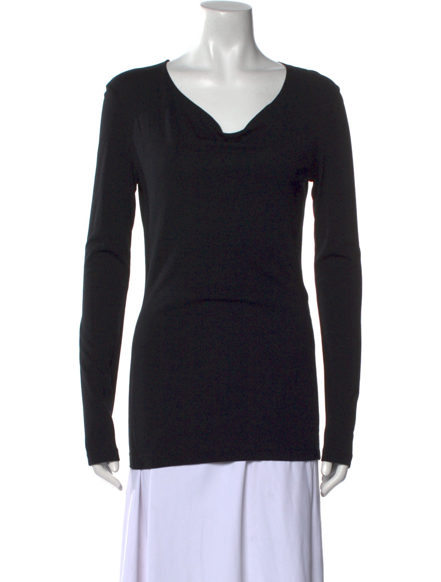 Donna Karan Cowl Neck Long Sleeve T-Shirt