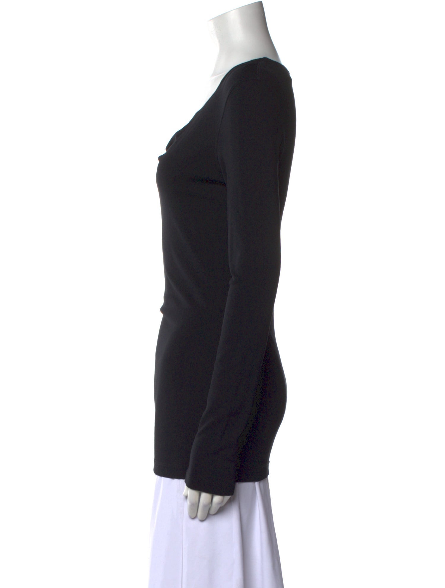 Donna Karan Cowl Neck Long Sleeve T-Shirt