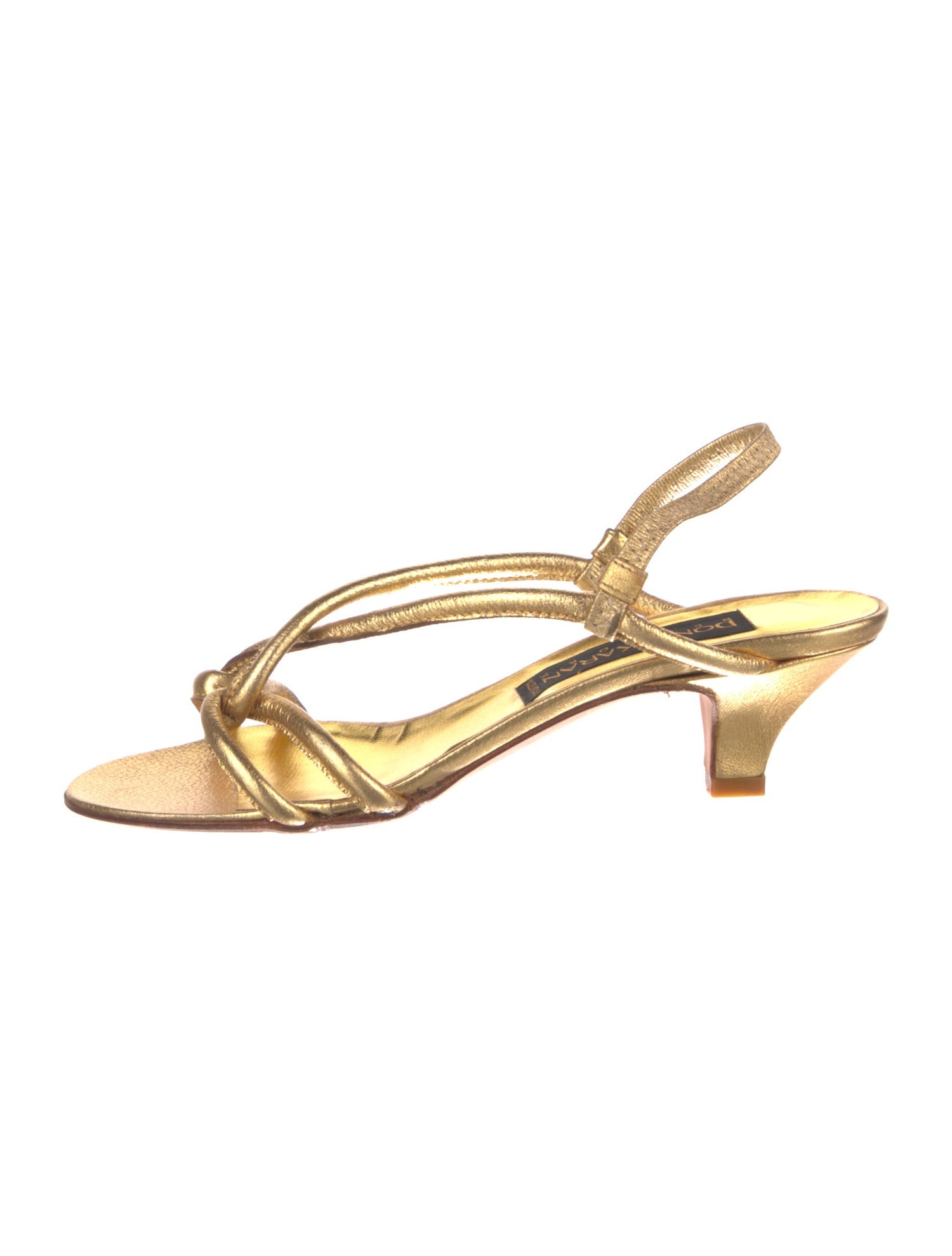 Donna Karan Leather Animal Print Slingback Sandals