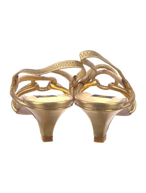 Donna Karan Leather Animal Print Slingback Sandals