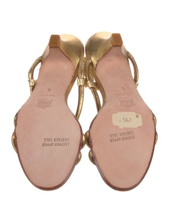 Donna Karan Leather Animal Print Slingback Sandals