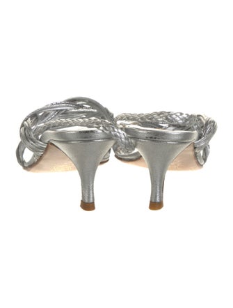 Donna Karan Leather Animal Print Slingback Sandals