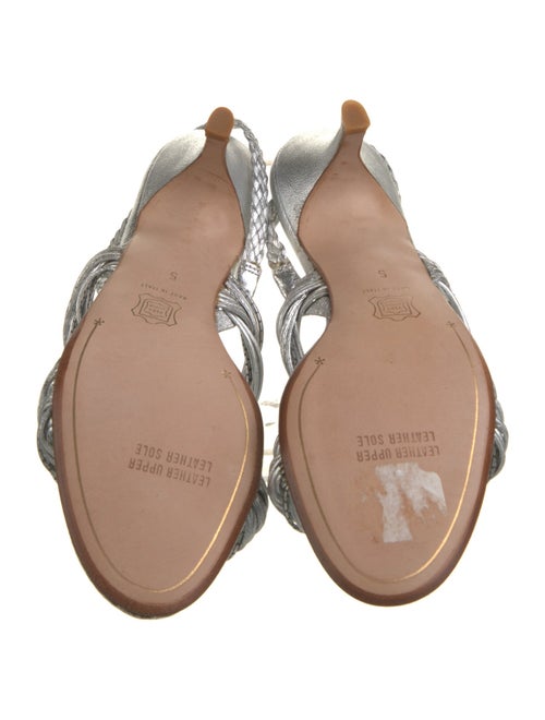 Donna Karan Leather Animal Print Slingback Sandals