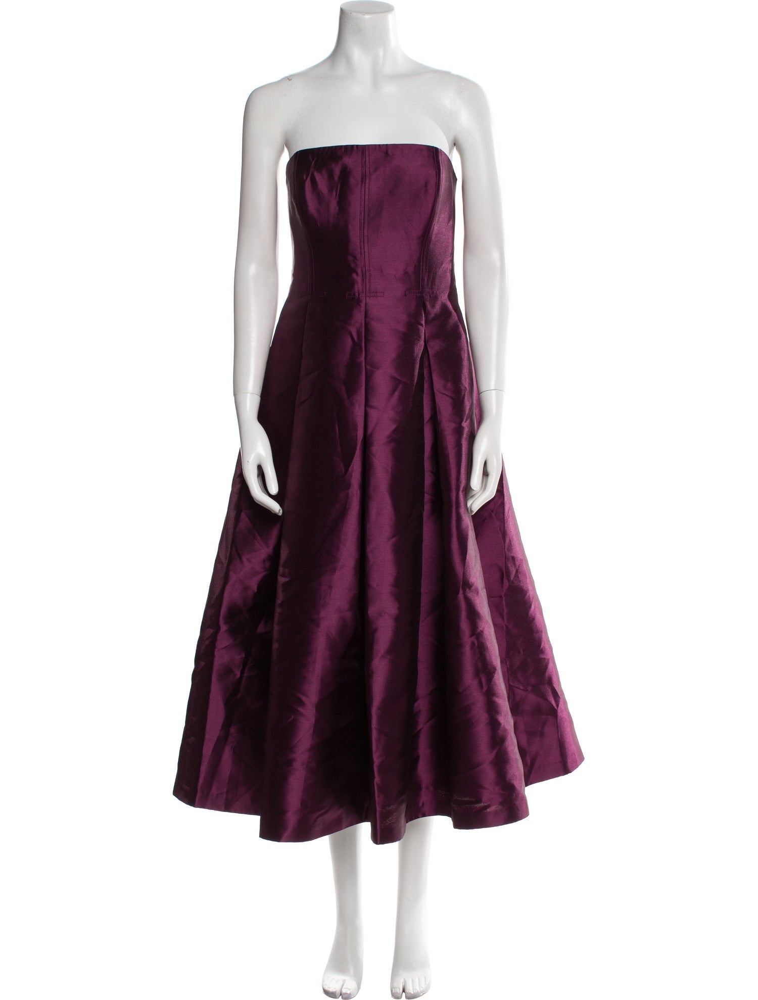 Donna Karan Strapless Midi Length Dress