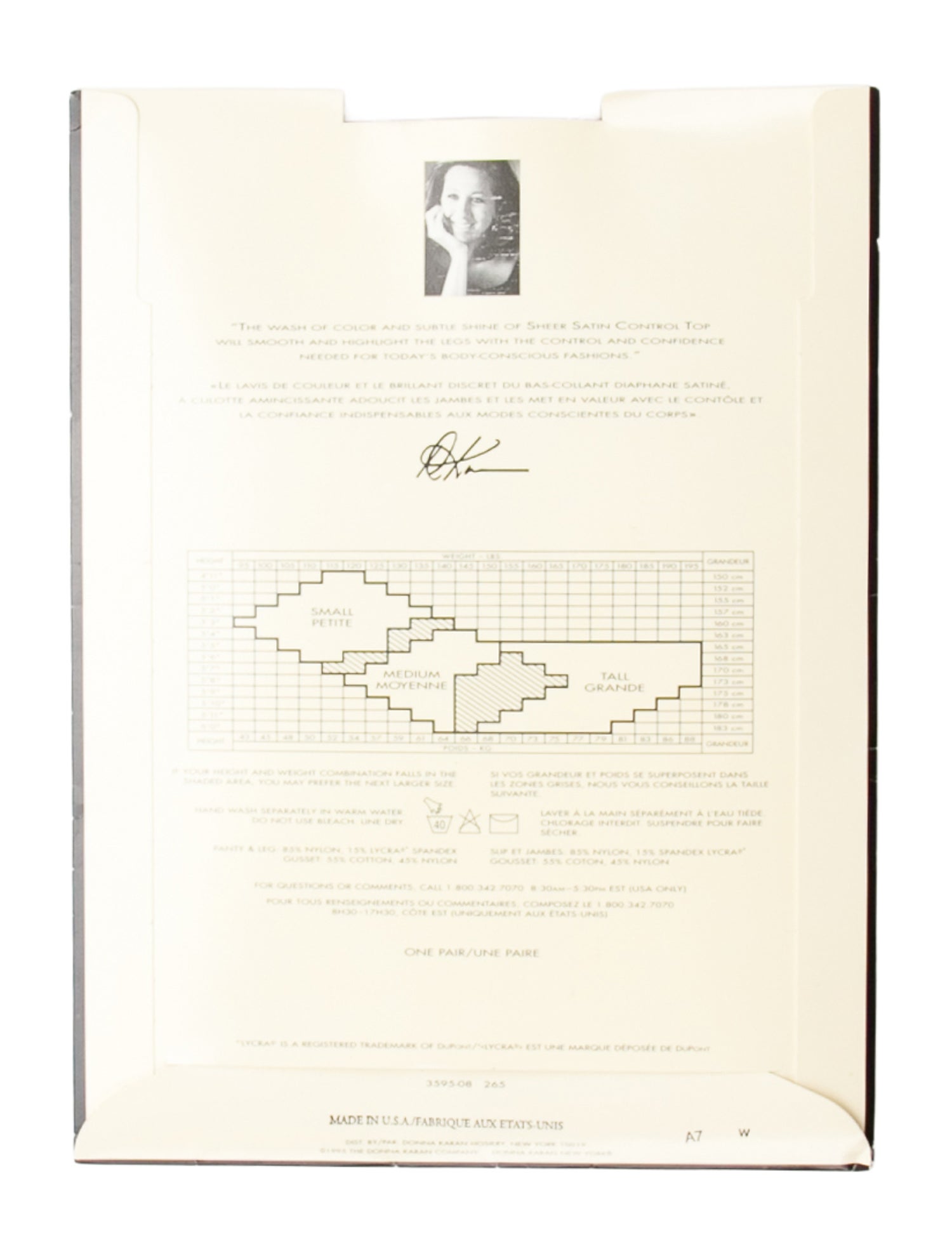 Donna Karan Sheer Satin Hosiery Control Top w/Tags