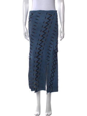 Donna Karan Linen Midi Length Skirt