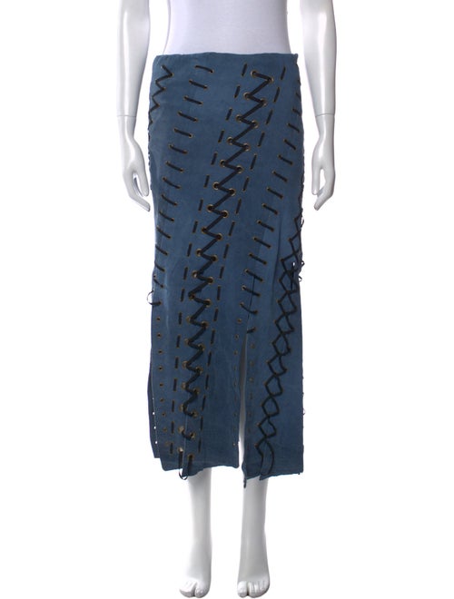 Donna Karan Linen Midi Length Skirt