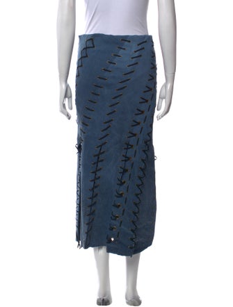 Donna Karan Linen Midi Length Skirt