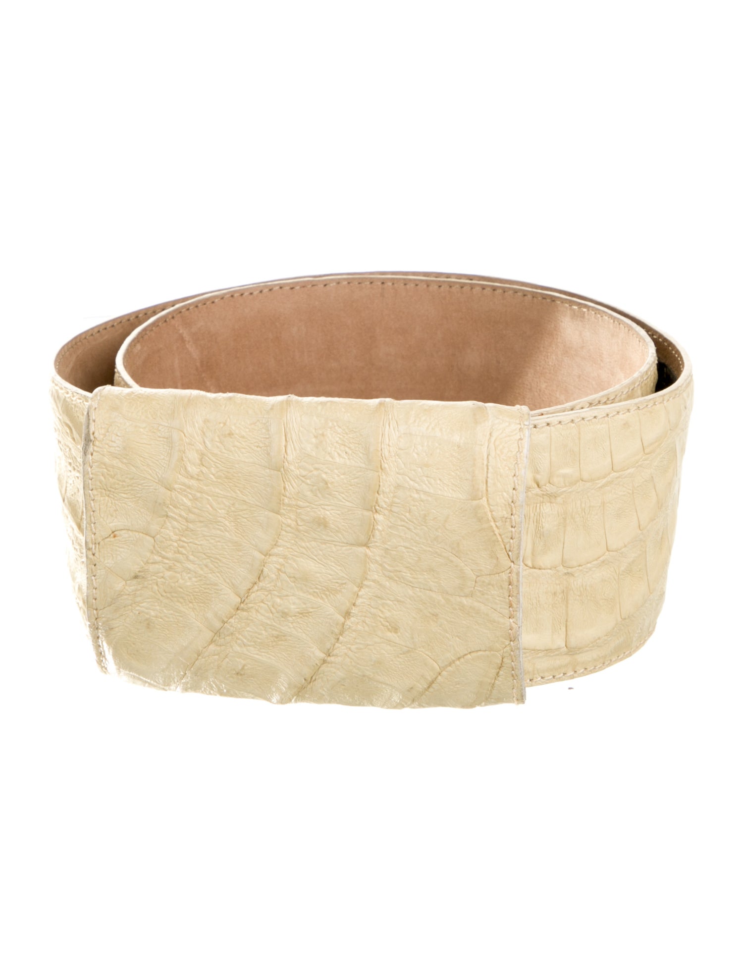 Donna Karan Wide Crocodile Waist Belt